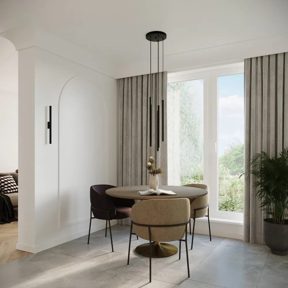 Fekete fém függőlámpa ø 25 cm Fideus – Sollux