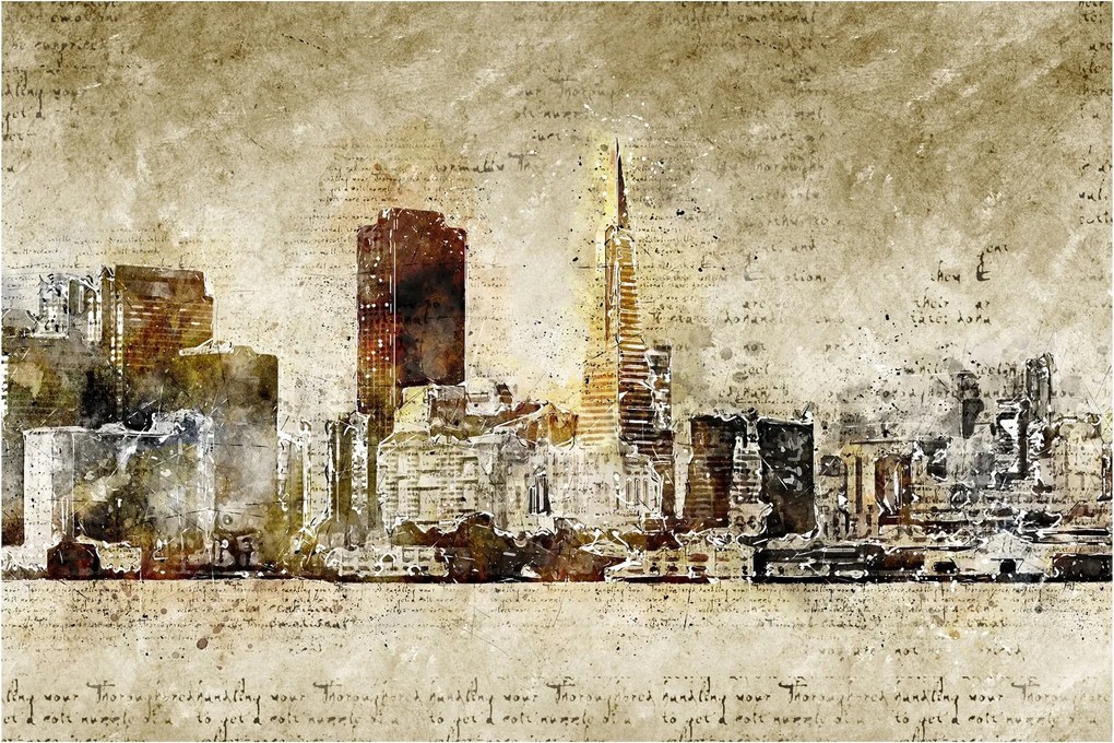 Kép - Művészileg renderelt város (90x60 cm)
