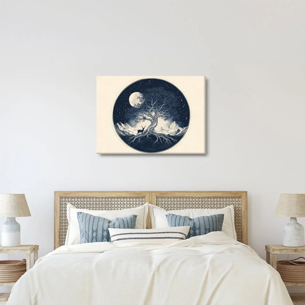 Kép – Mágikus fa szarvassal I. (70x50 cm)
