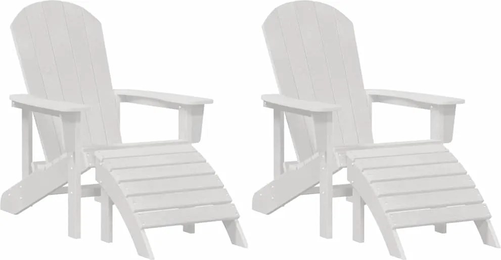 vidaXL Kerti Szék 2 pcs Fehér 83 x 74 x 92 cm Polietilén