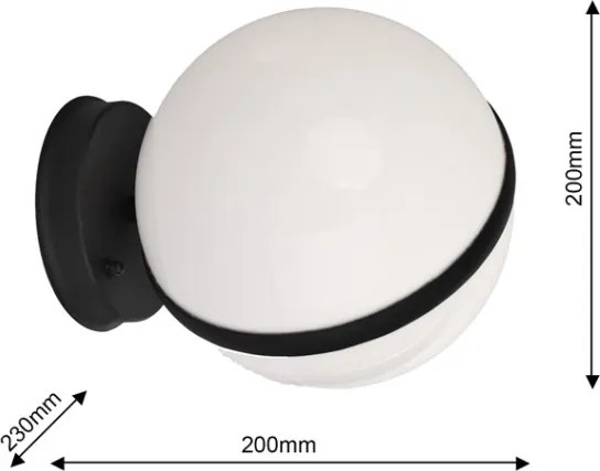 EKO LIGHT EKO6641 GARDEN Modern Kültéri Fali Lámpa Fekete E27 IP44