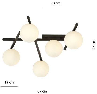 Mennyezeti lámpa SMART 5xE14/10W/230V fekete/fehér