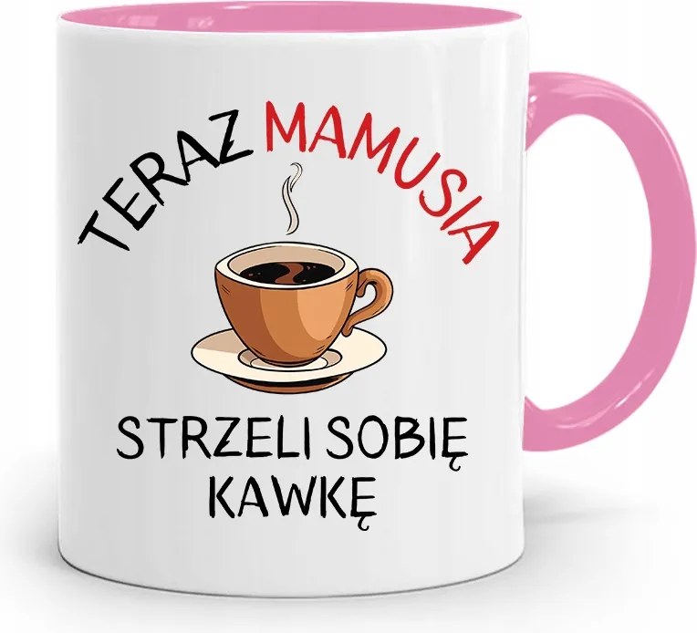 Rózsaszín Bögre Ajándék Anyukáknak, fényképes nyomott mintás