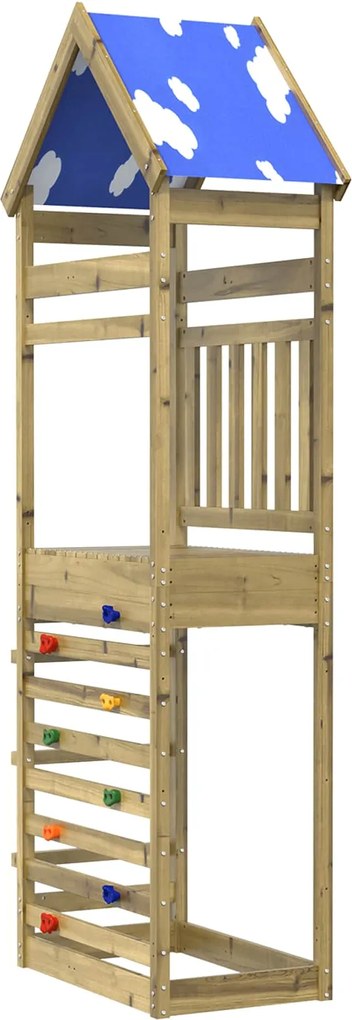 vidaXL Játék Torny Barna 52,5 x 85 x 265 cm Szilárd Impregnált Fa