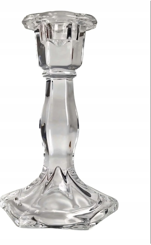 Üveg Gyertyatartó Egy Gyertyához kristály 11 cm magas