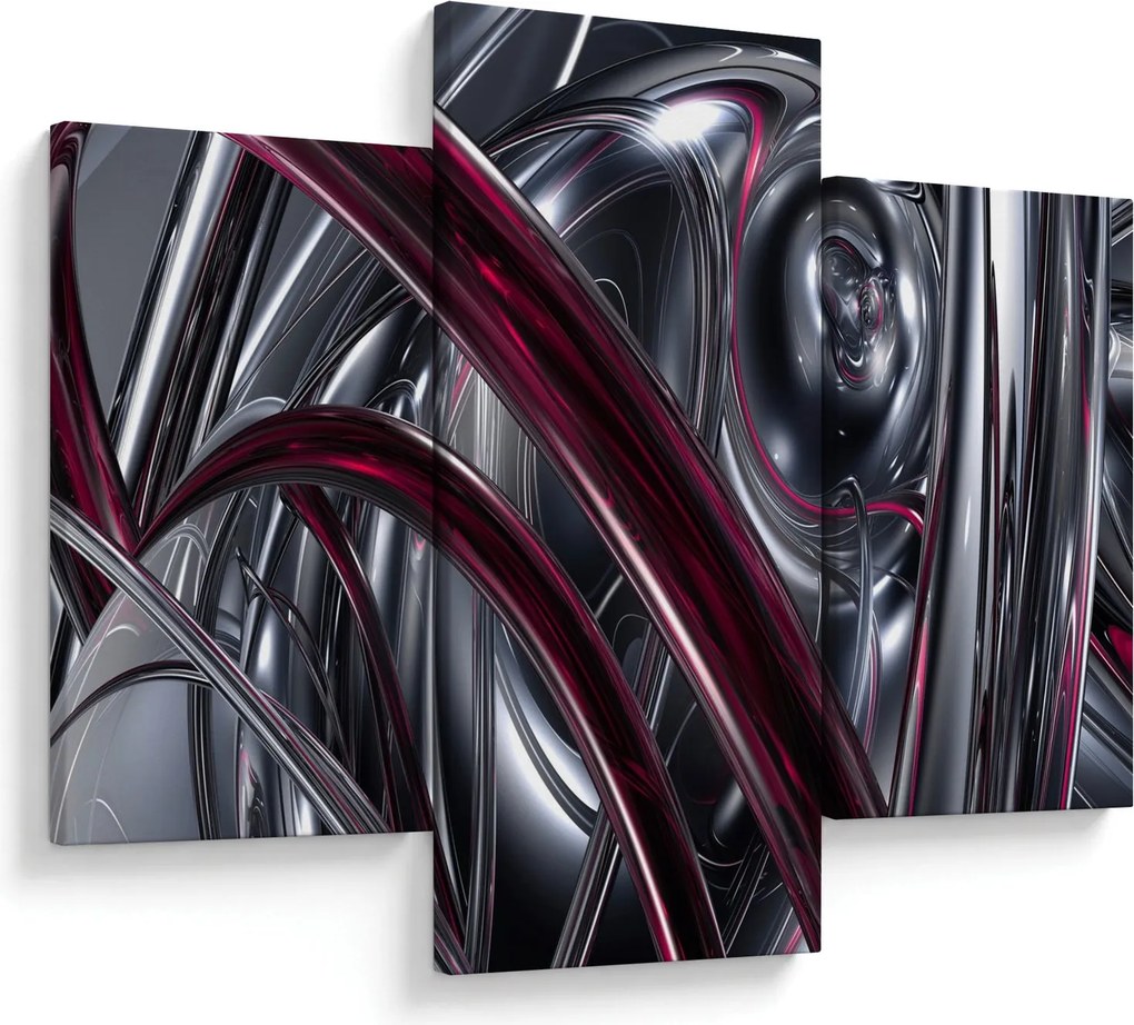 Szürke absztrakció kép (90x60 cm)