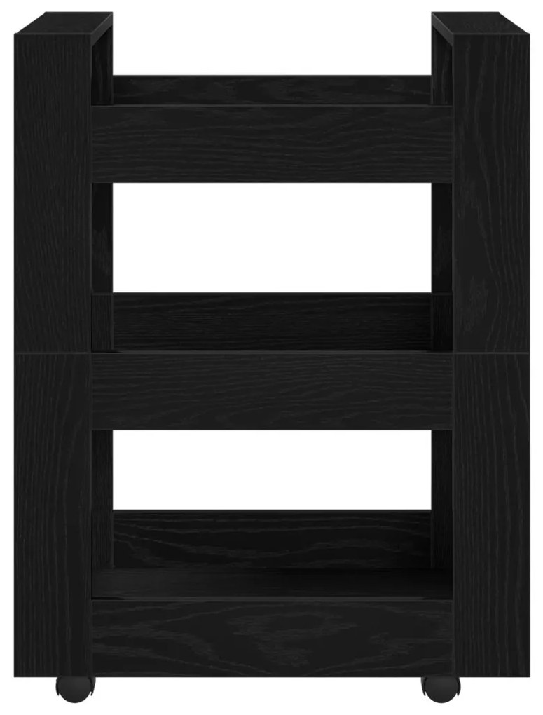 Konyhai Kocsi Fekete Tölgy 60x45x80 cm Összeszerelt Fa