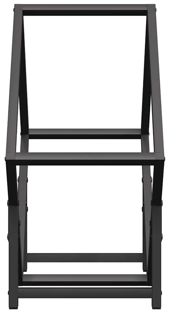 fekete hidegen hengerelt acél tűzifatároló 50x25x50 cm