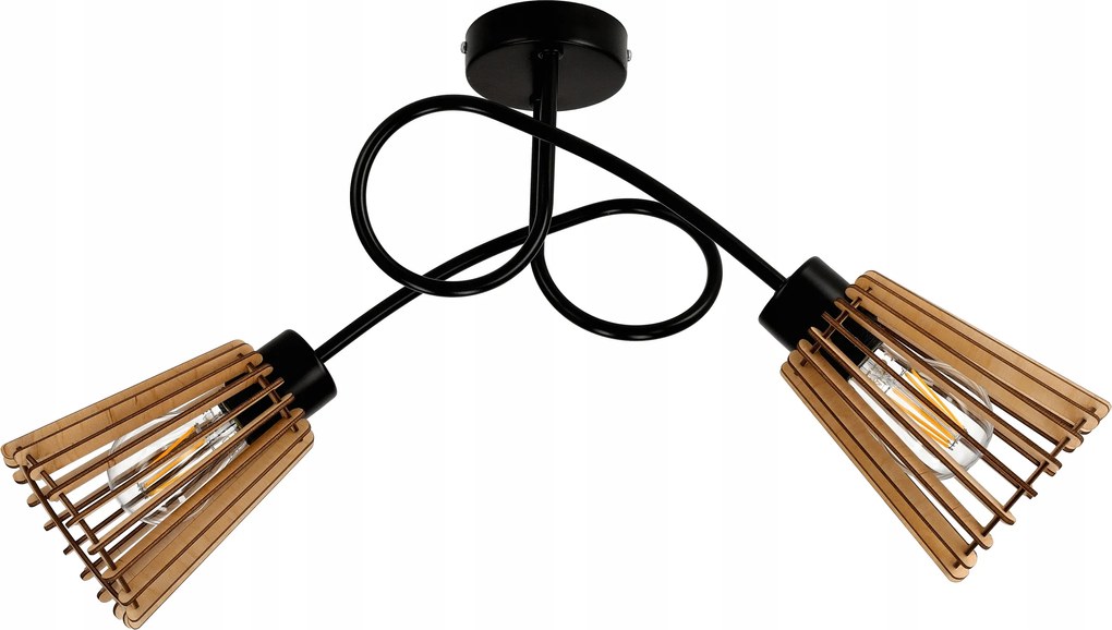 Mennyezeti lámpa csillár függeszték loft fa E27