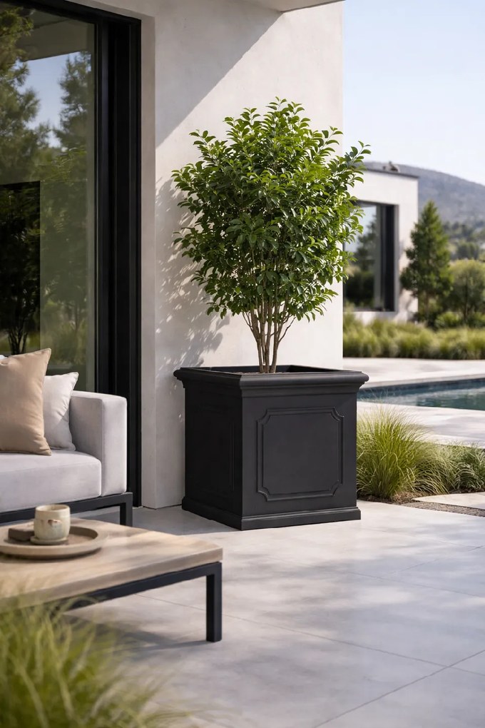 Pottery Pots Jumbo Classic virágcserép, fekete, több méretben - PotteryPots méret: M - 72 x 72 cm | m. 69 cm