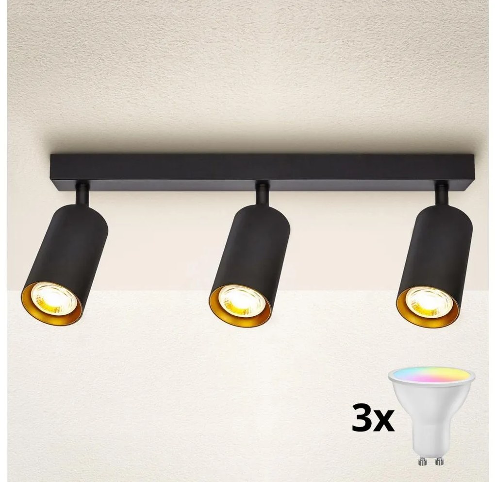 Brilagi - LED dimmelhető spotlámpa SELE 3xGU10/6,5W/230V fekete/arany