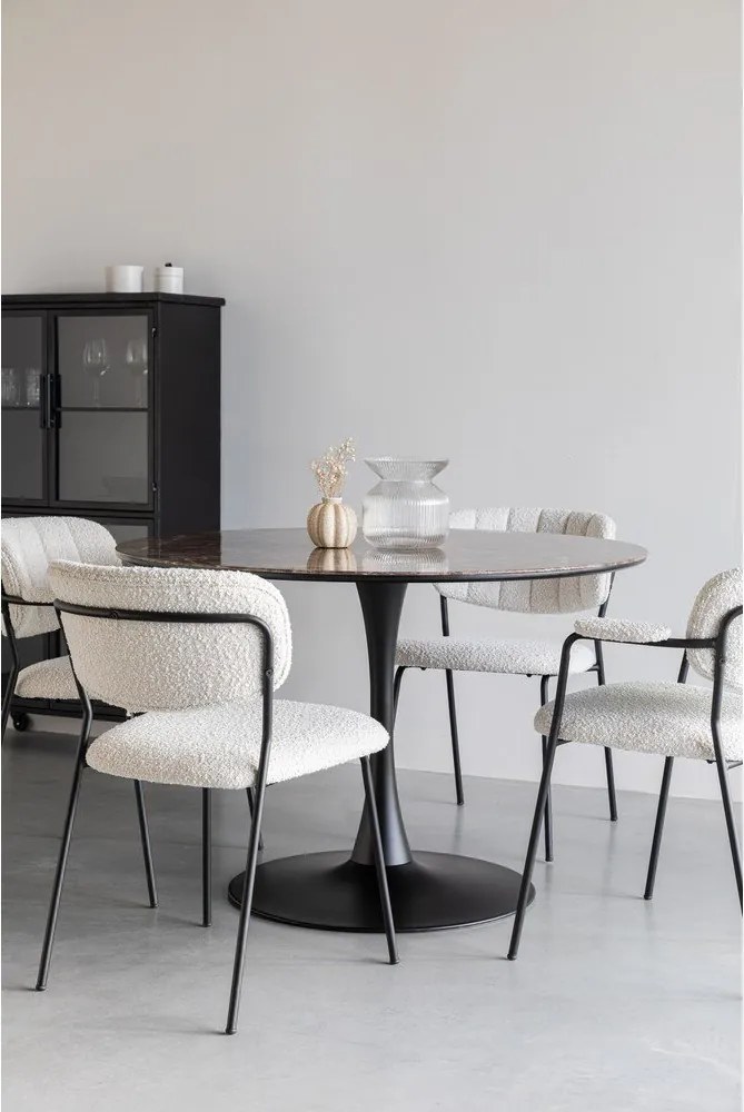 Kerek étkezőasztal márvány dekoros asztallappal ø 110 cm Maru – White Label