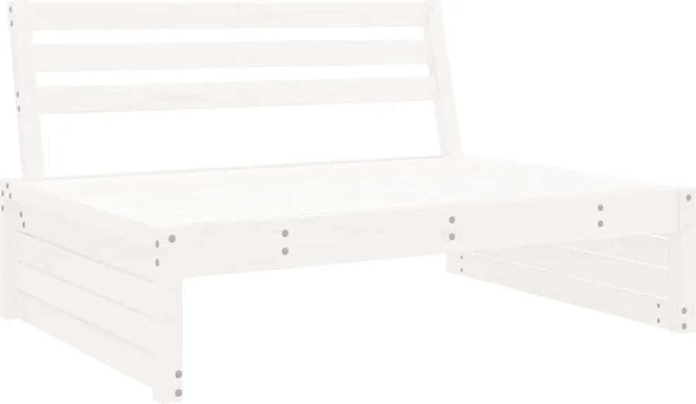 vidaXL fehér kerti tömör fenyőfa középső kanapé 120 x 80 cm