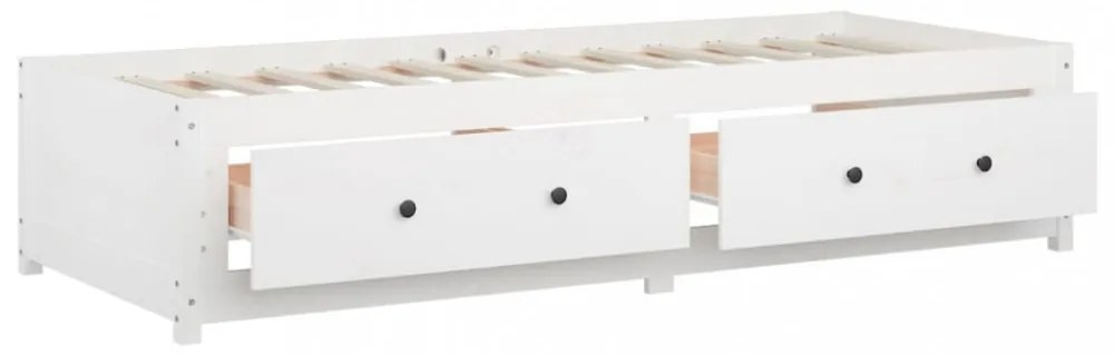 fehér tömör fenyőfa kanapéágy 90 x 190 cm (Single)