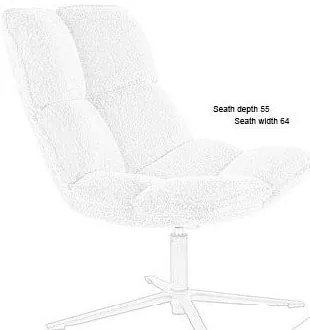 Krémszínű forgó buklé fotel Bros – White Label