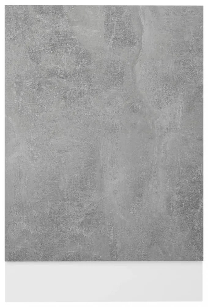 betonszürke szerelt fa mosogatógép-panel 45 x 3 x 67 cm
