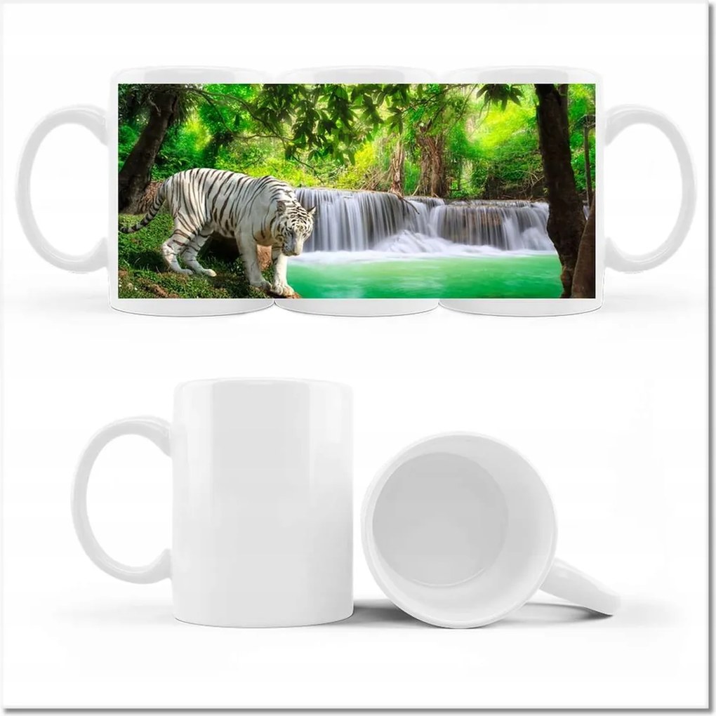 Tigris a vízesésnél fotós bögre