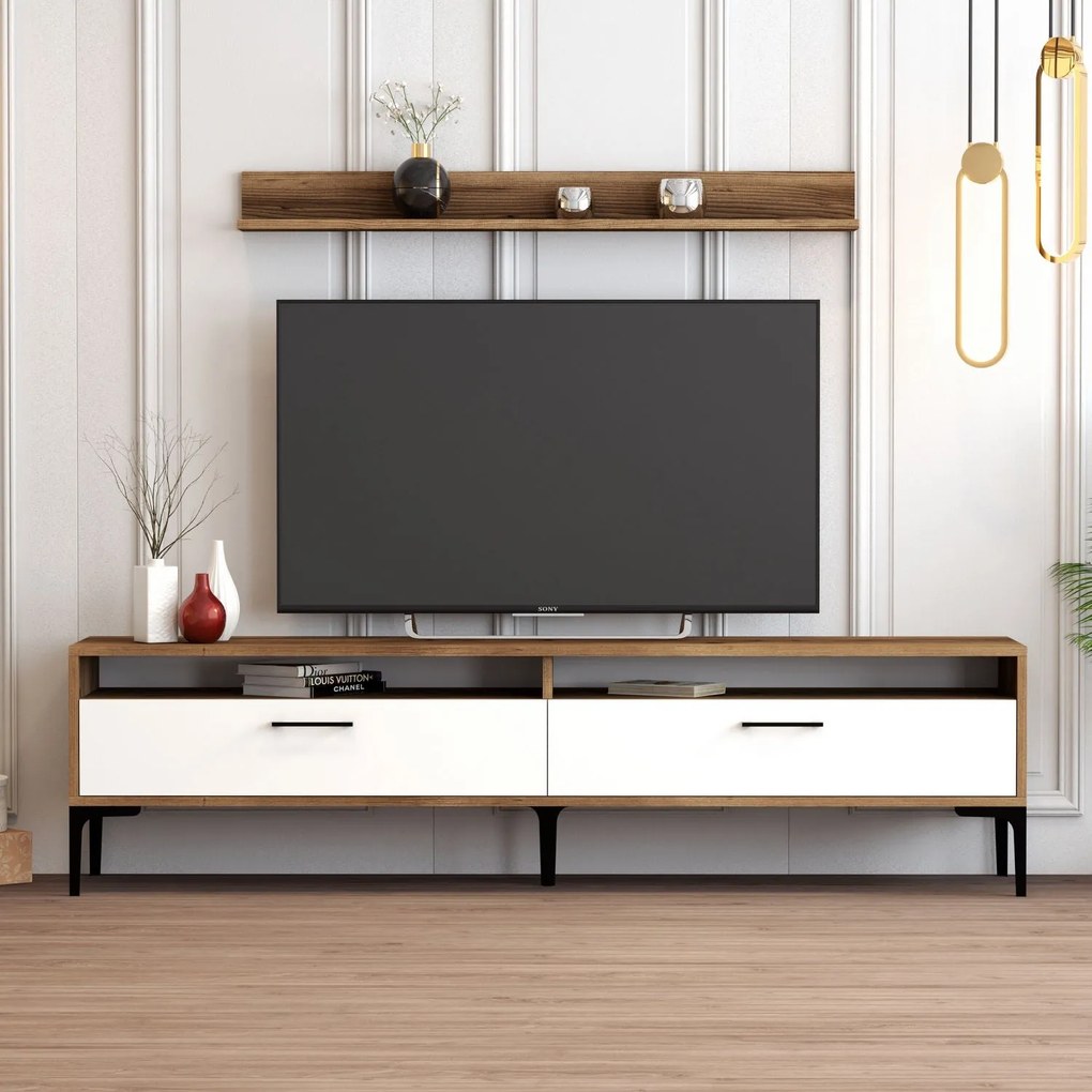 TV szekrény Istanbul - Diós, Fehér