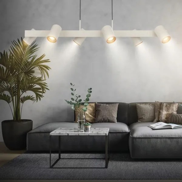 Briloner 4058064 - ERA zsinóros függeszték 6xGU10/10W/230V krémszínű