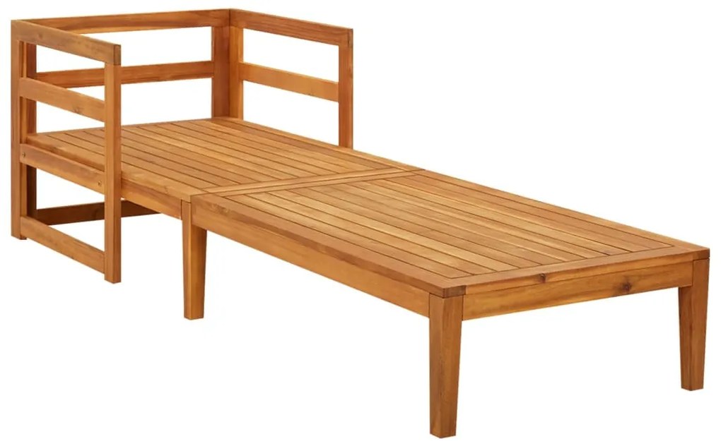 Tömör akácfa napozóágy krémfehér párnákkal