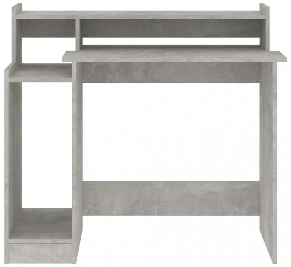 betonszürke szerelt fa íróasztal LED-ekkel 97 x 45 x 90 cm