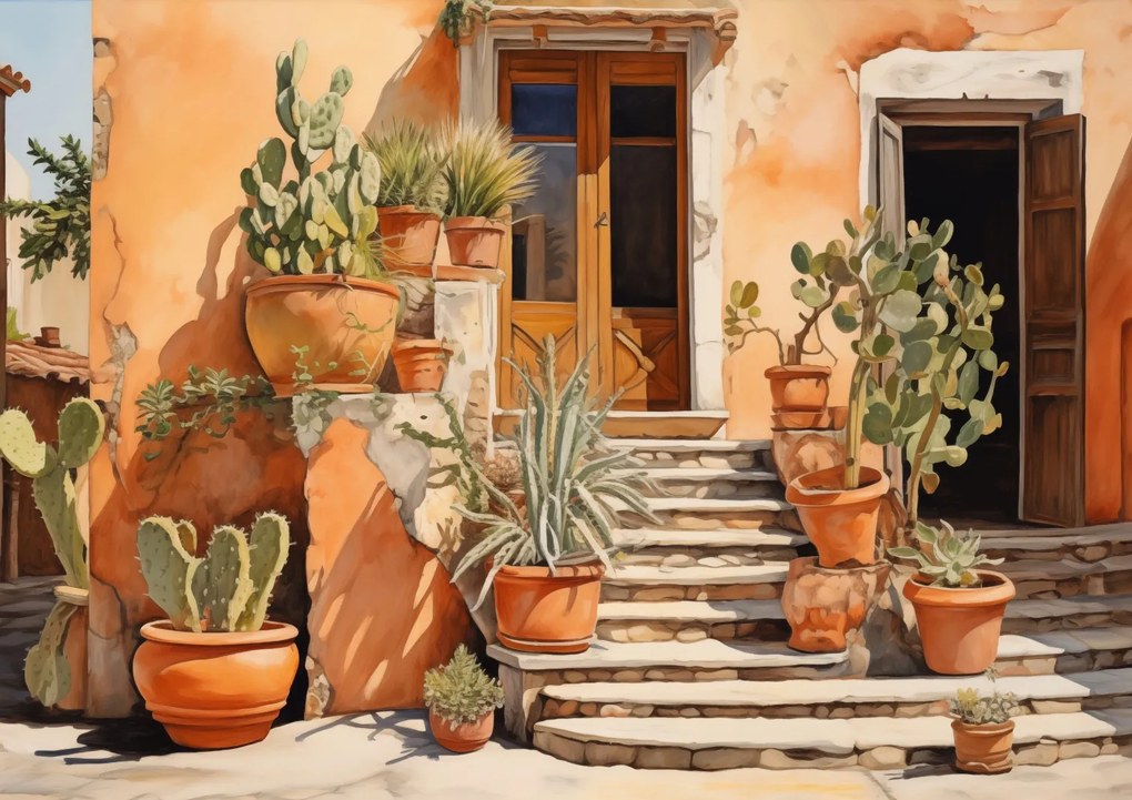 Poszter 84,1x59,4cm Napsütötte Kaktuszsarok