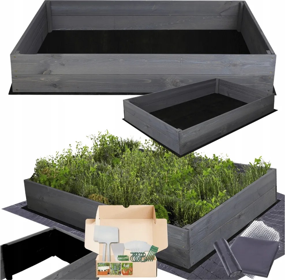 Magasított ágyás zöldséges láda virágtartó impregnáló 18x100x80