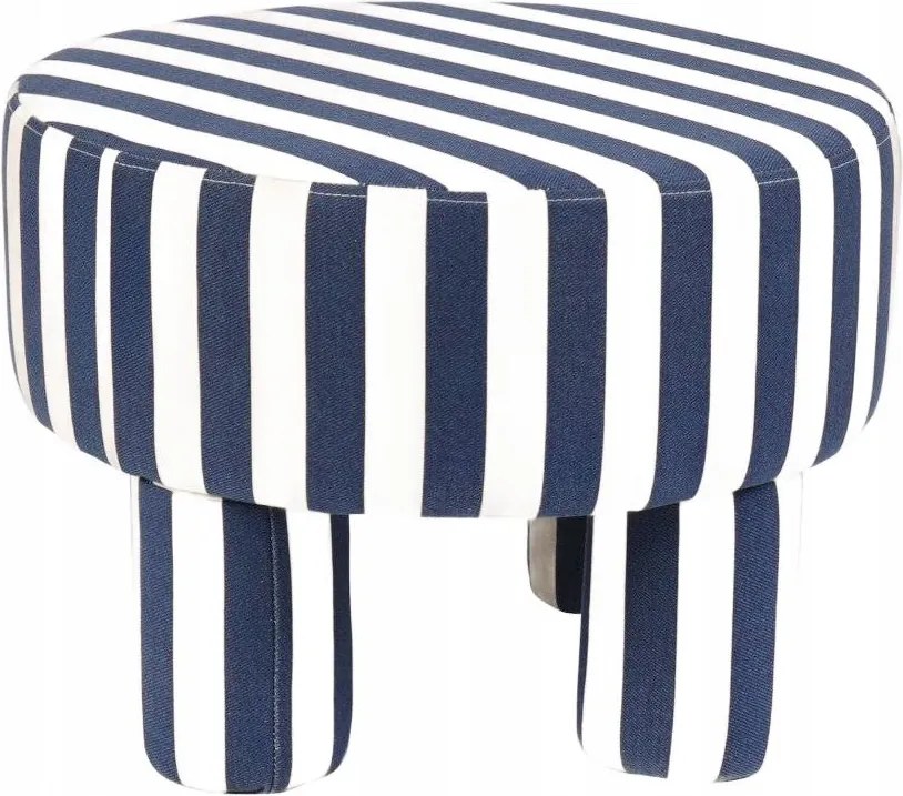 Puff puff zsámoly lábtartó kerek Chiaro kék-fehér 50x50x37 cm Homla