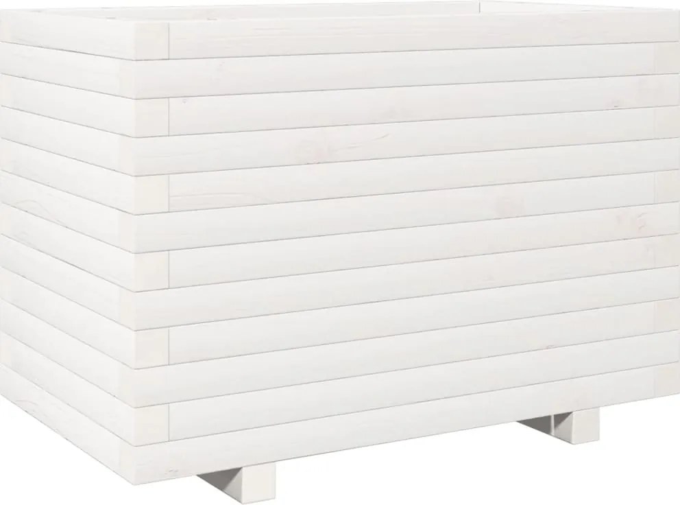 vidaXL fehér tömör fenyőfa virágláda 70 x 40 x 49,5 cm