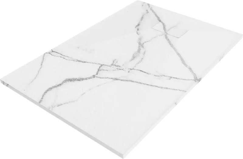 Mexen Hugo SMC téglalap alakú zuhanytálca 100 x 80 cm, fehér kő - 42158010