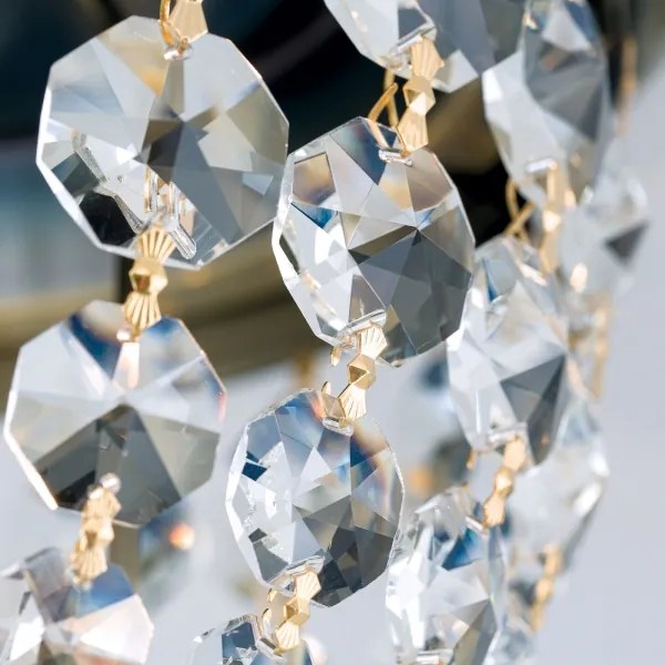 Orion DLU 1840/26-Kristály mennyezeti lámpa PLAFOND 1xE27/40W/230V átm. 26 cm bronz