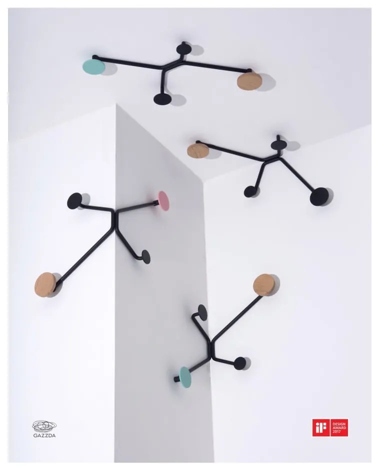 Hook fekete fali akasztó, sarokba - Gazzda