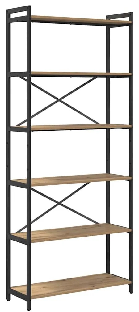Könyvszekrény kézműves tölgy 80 x 30 x 188 cm Faanyag