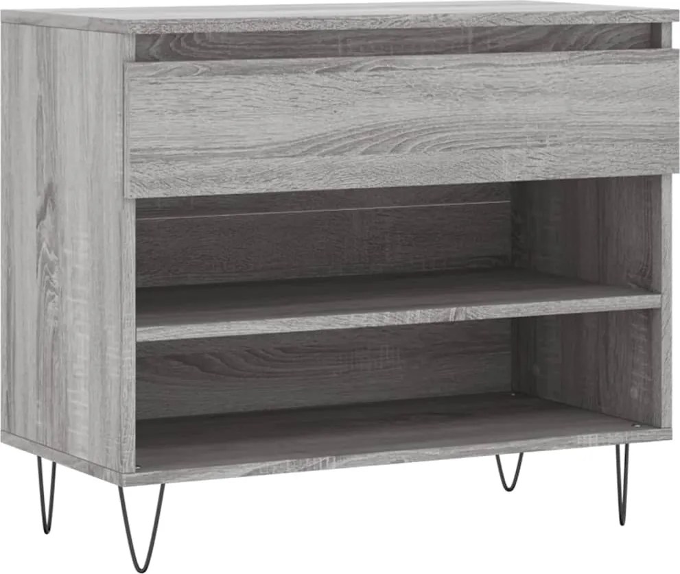 vidaXL szürke sonoma színű szerelt fa cipősszekrény 70x36x60 cm