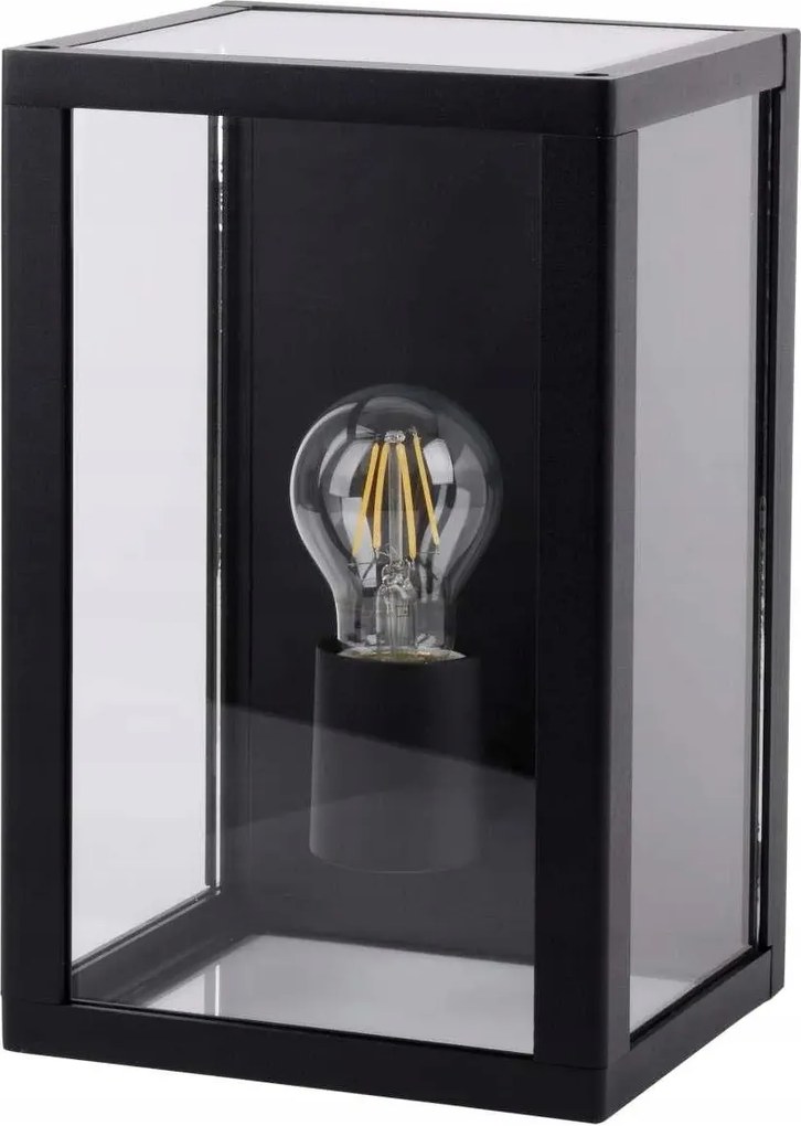 Kerti Lámpa Kültéri Fali E27 IP44 Acél Üveg Lámpabúra