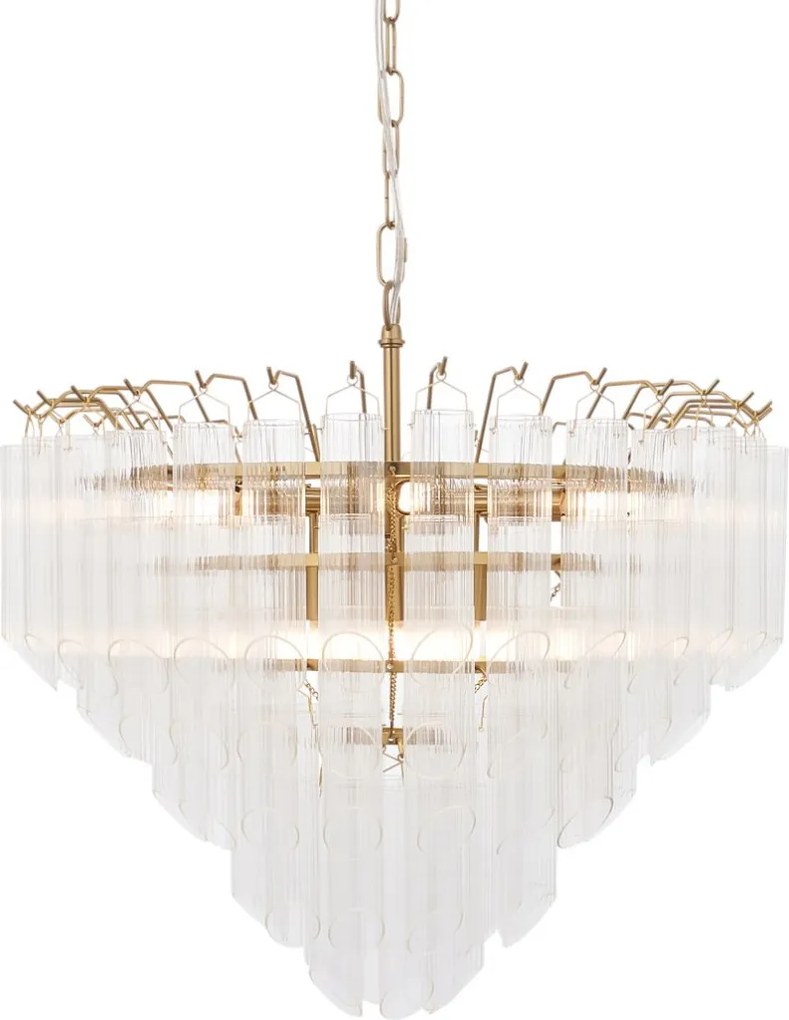 ENDON 114198 TOULOUSE Glamour Függesztett Lámpa Sárgaréz, Átlátszó G9 IP20