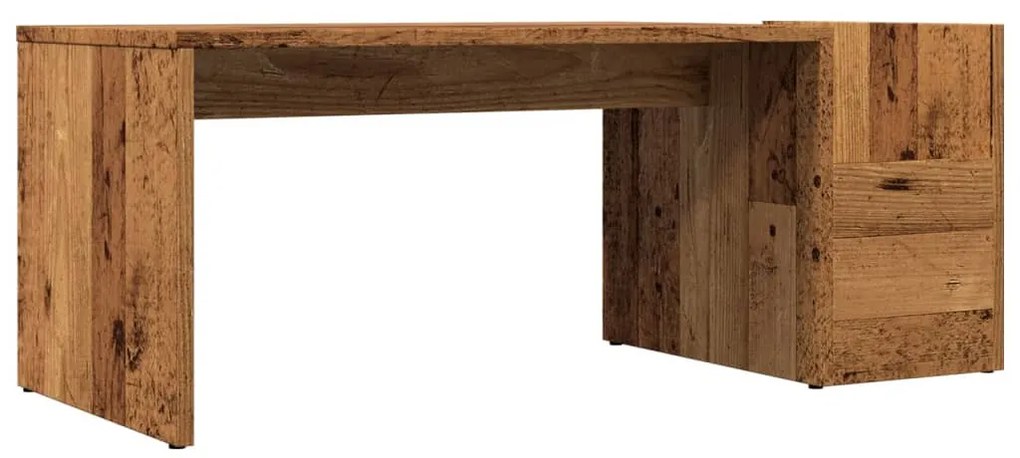 Antik fa színű szerelt fa dohányzóasztal 90 x 45 x 35 cm