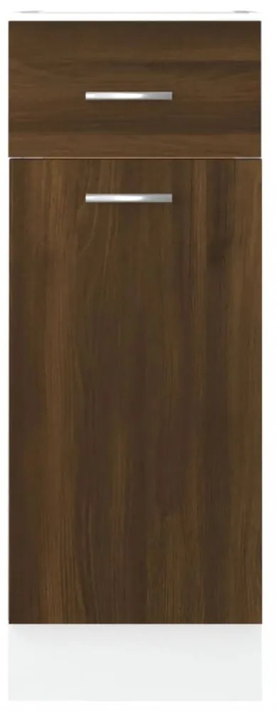 barna tölgy színű szerelt fa fiókos alsószekrény 30x46x81,5 cm