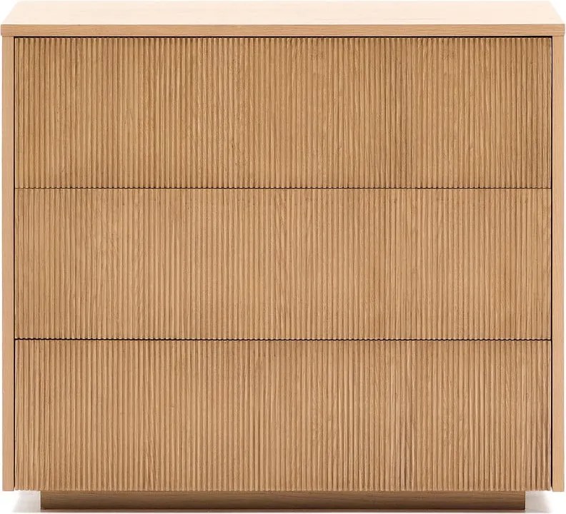 Natúr színű komód tölgyfa dekorral 90x79x50 cm Helvine – Kave Home