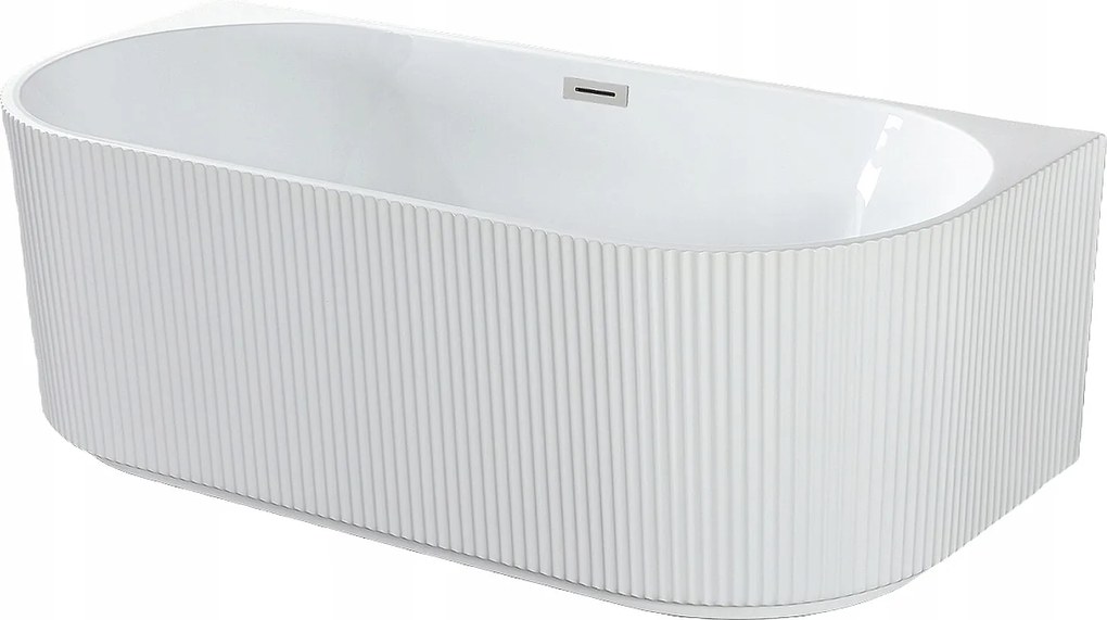 Szabadon álló fali kád 160x75 csíkos akril fali