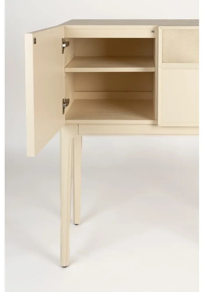 Krémszínű komód tölgyfa dekorral 80x100x45 cm June – Zuiver