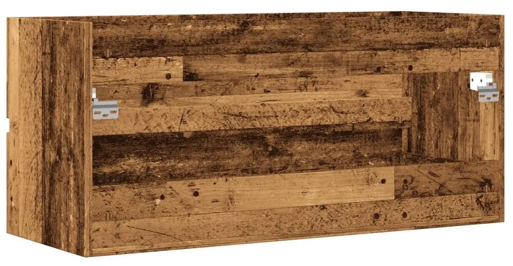 antik fa színű szerelt fa mosdószekrény 100 x 38,5 x 45 cm
