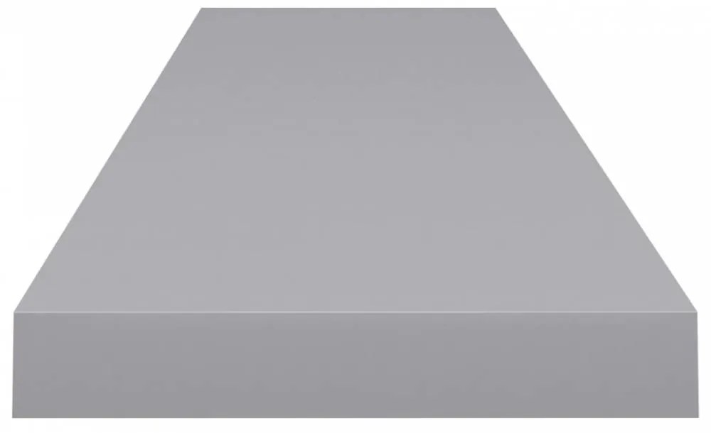 Szürke MDF lebegő fali polc 120 x 23,5 x 3,8 cm