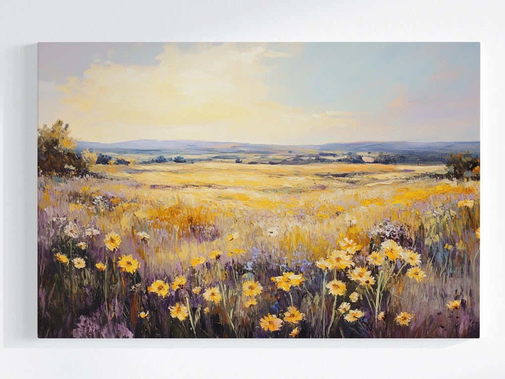 Vászonkép Canvas Tájkép Rét Mezei Virágok Mező Tájkép Nyár 120x80