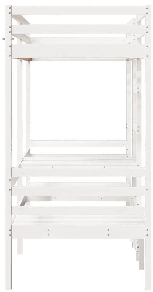 fehér fenyő galériaágy-keret asztallal és székekkel 90 x 190 cm