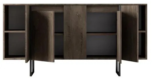 Konzolasztal Luxe - Walnut, Black