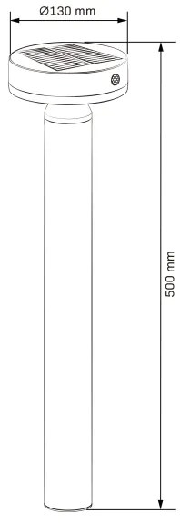 GWINEA LED/4,5W/3,7V 2000 mAh 50 cm IP44 fekete napelemes LED lámpa érzékelővel