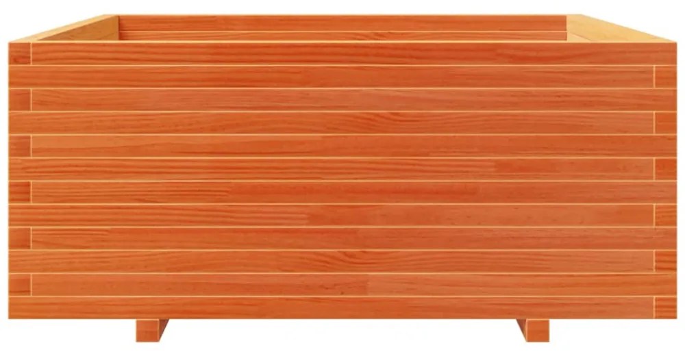 viaszbarna tömör fenyőfa kerti virágtartó 110 x 110 x 49,5 cm