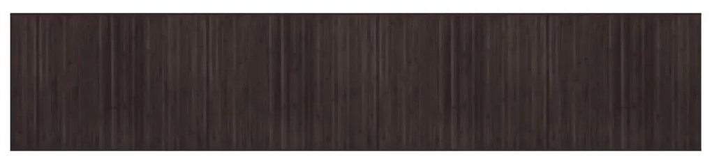négyszögletű sötétbarna bambusz szőnyeg 80 x 400 cm