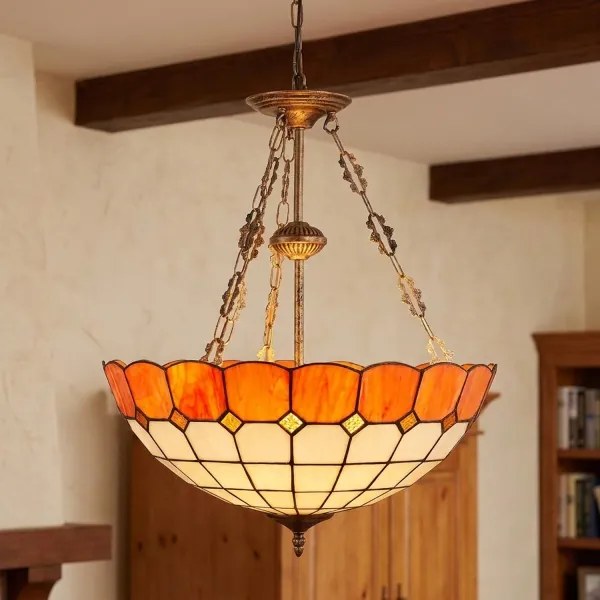 Brilagi - Tiffany vitrázs csillár láncon SIENNA 3xE27/60W/230V átm. 50 cm